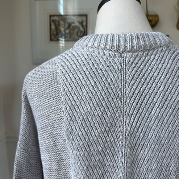 Margaret O'Leary Longline Cardigan Sweater Light Grey Cotton $285 L - Picture 7 of 9